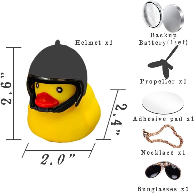 ACEDOAMARE Duck Bike Bell, Cute Rubber Yellow Duck Bicycle Accessories with LED Light Propeller Helmet Squeeze Horns for Cycling Motorcycle Handlebar Bicycle - Image 2